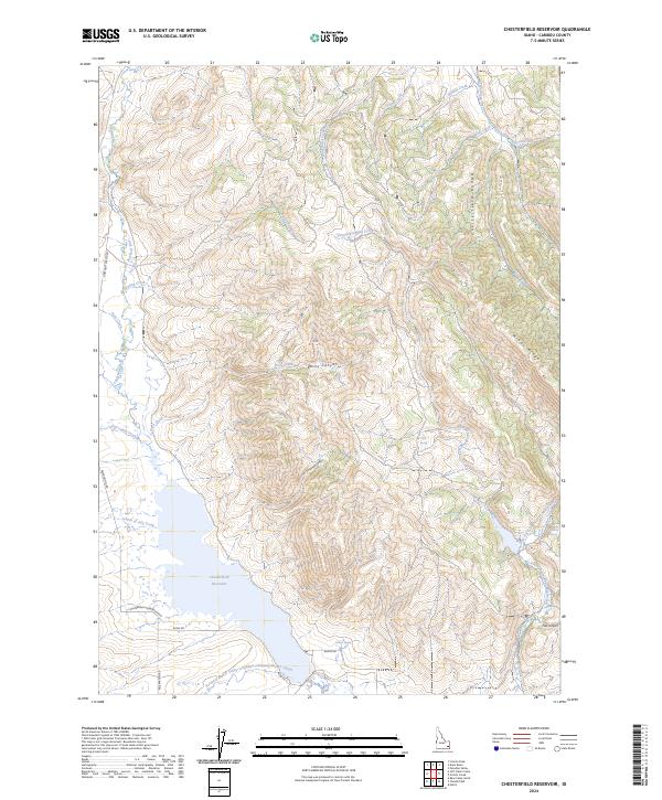 Chesterfield Reservoir, ID — USGS 7.5-minute topo (2024)