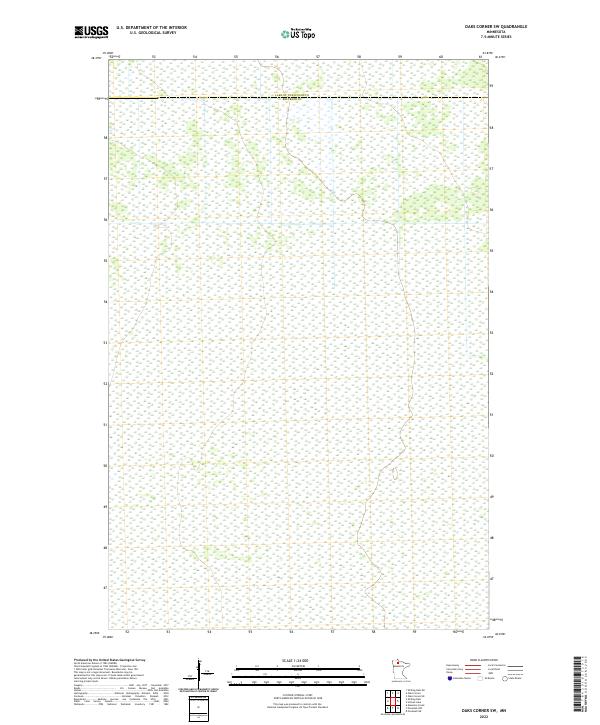 Oaks Corner SW, MN — USGS 7.5-minute topo (2022)