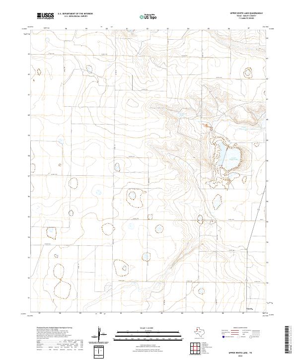 Upper White Lake, TX — USGS 7.5-minute topo (2022)