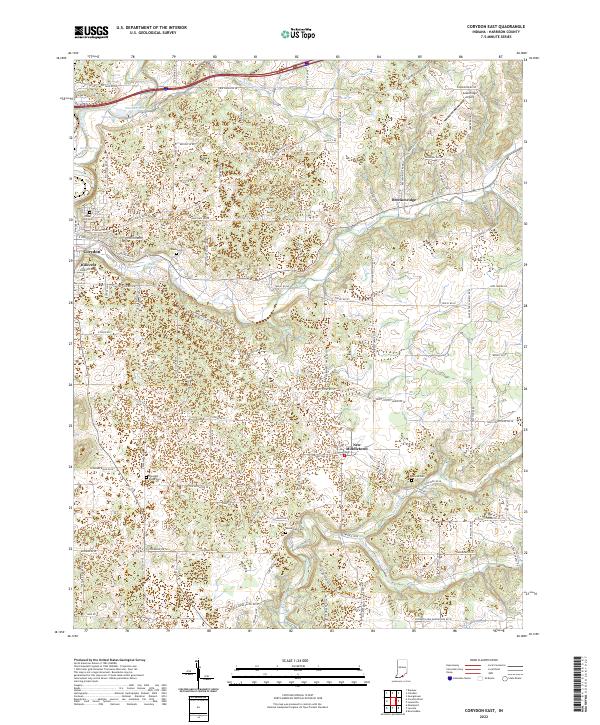 Corydon East, IN — USGS 7.5-minute topo (2022)