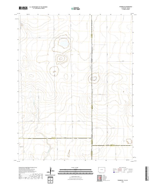 Towner SE, CO-KS — USGS 7.5-minute topo (2022)