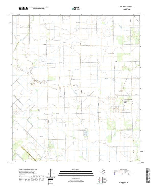 El Campo SE, TX — USGS 7.5-minute topo (2022)