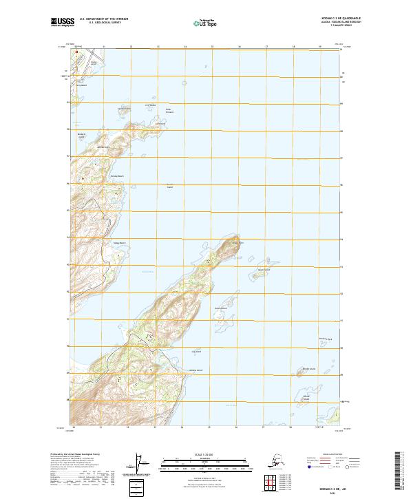 Kodiak C-2 NE, AK — USGS 7.5-minute topo (2021)