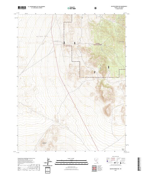 Baxter Spring NW, NV — USGS 7.5-minute topo (2021)