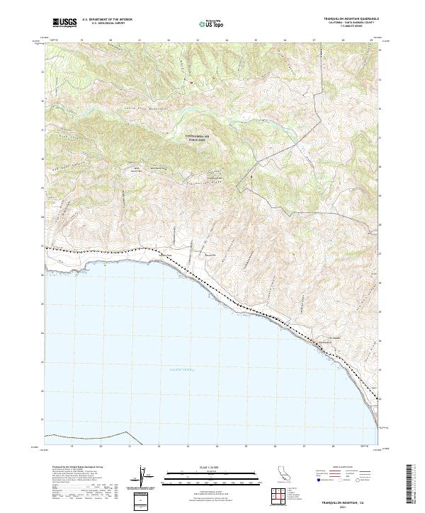 Tranquillon Mountain, CA — USGS 7.5-minute topo (2021)