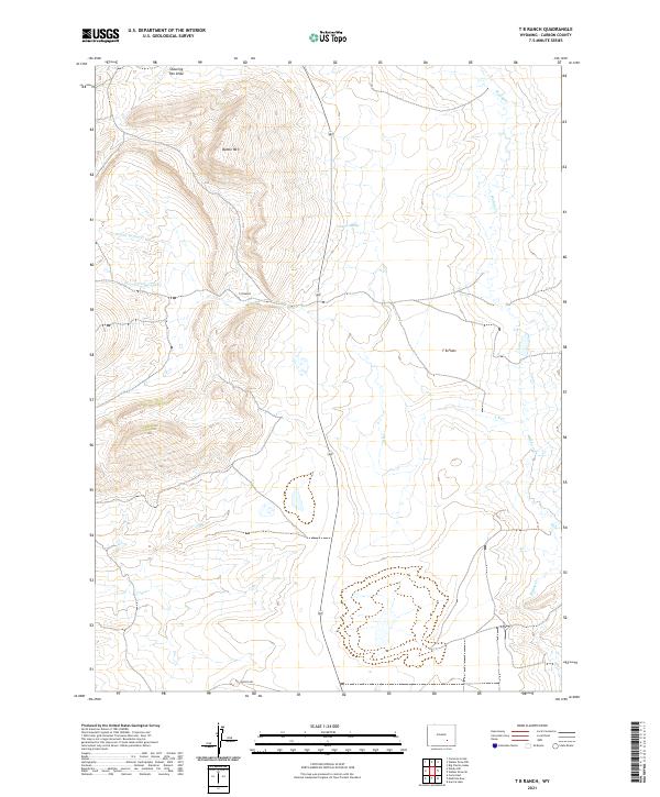 T B Ranch, WY — USGS 7.5-minute topo (2021)