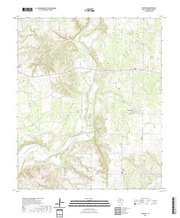 Peacock, TX — USGS 7.5-minute topo (2022)