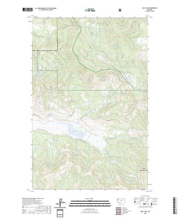 Dahl Lake, MT — USGS 7.5-minute topo (2024)