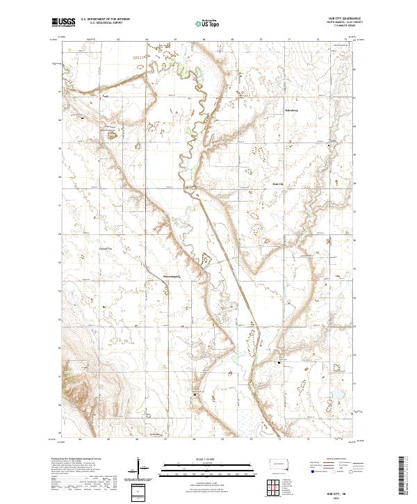 Hub City, SD — USGS 7.5-minute topo (2021)