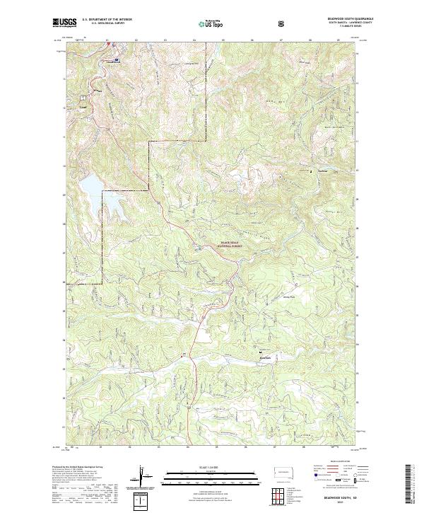 Deadwood South, SD — USGS 7.5-minute topo (2021)