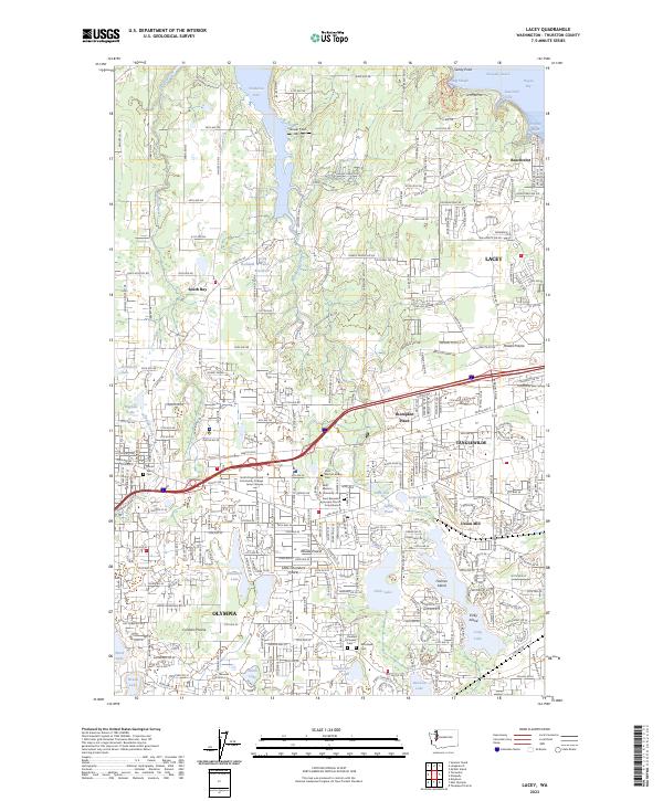 Lacey, WA — USGS 7.5-minute topo (2023)