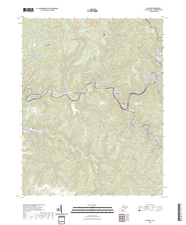 Mullens, WV — USGS 7.5-minute topo (2023)