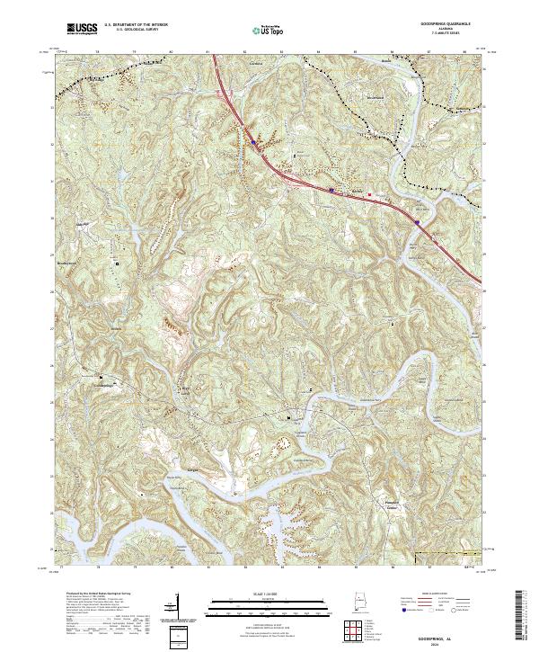 Goodsprings, AL — USGS 7.5-minute topo (2024)