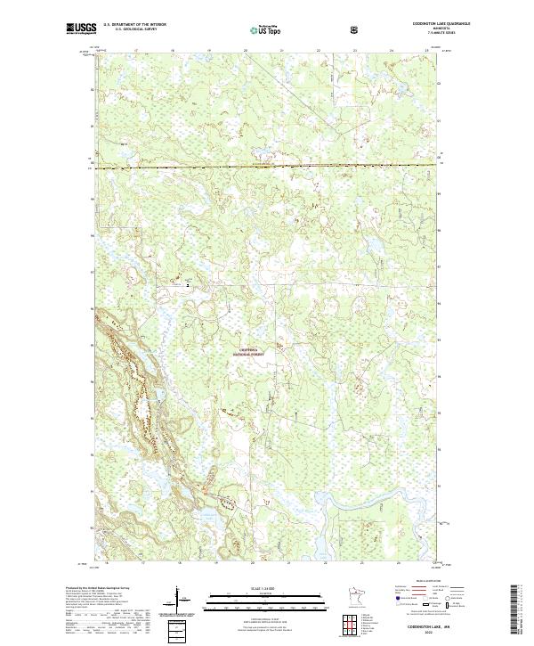 Coddington Lake, MN — USGS 7.5-minute topo (2022)