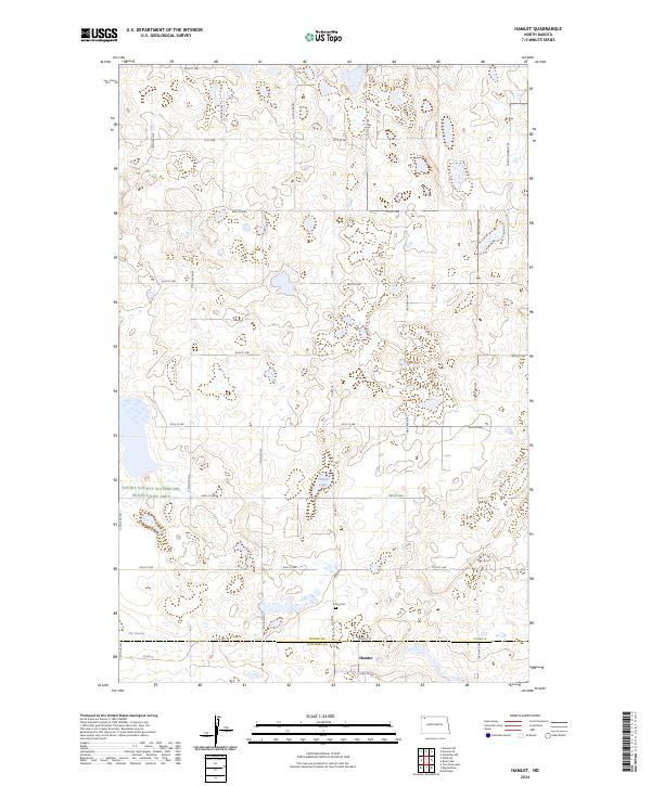 Hamlet, ND — USGS 7.5-minute topo (2024)