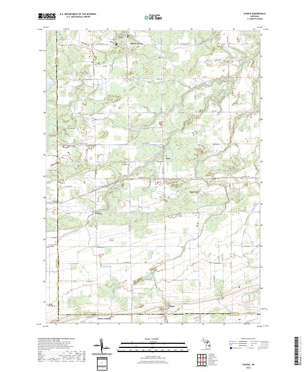 Chapin, MI — USGS 7.5-minute topo (2023)