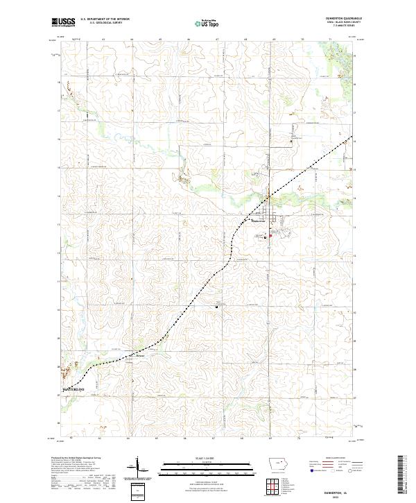 Dunkerton, IA — USGS 7.5-minute topo (2022)