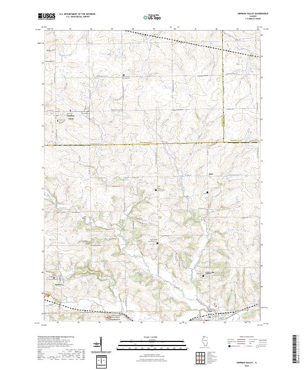 German Valley, IL — USGS 7.5-minute topo (2024)