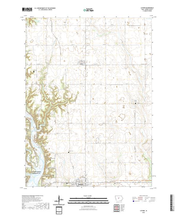 Luther, IA — USGS 7.5-minute topo (2022)