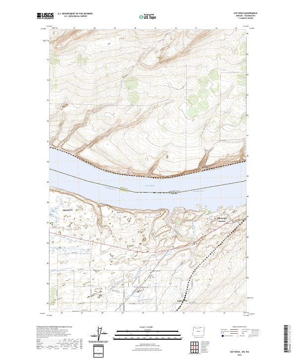 Hat Rock, OR-WA — USGS 7.5-minute topo (2024)