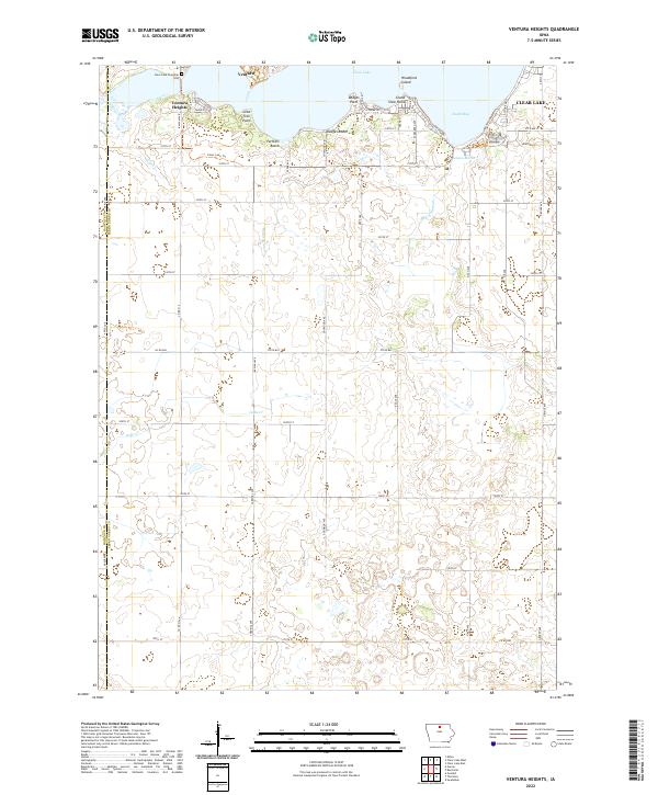 Ventura Heights, IA — USGS 7.5-minute topo (2022)
