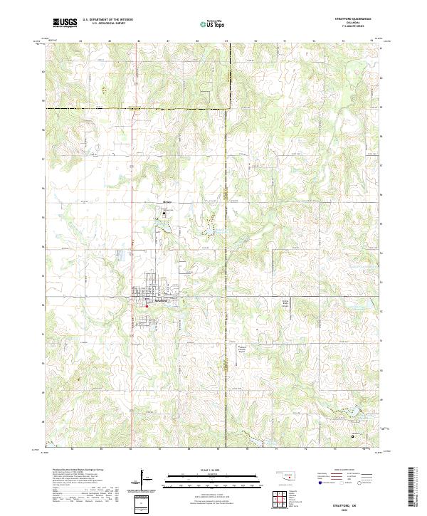 Stratford, OK — USGS 7.5-minute topo (2022)