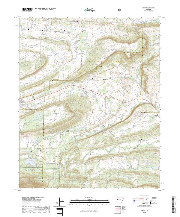 Abbott, AR — USGS 7.5-minute topo (2024)