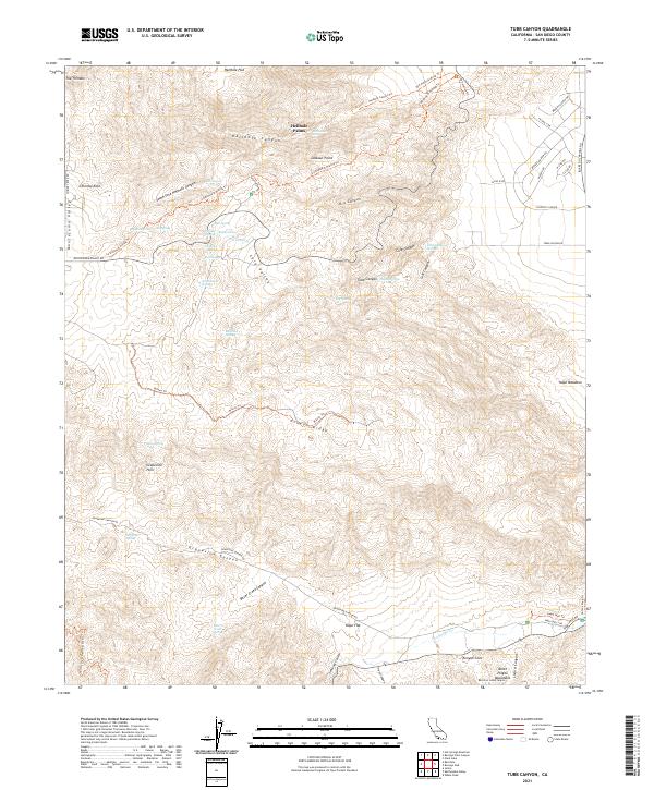 Tubb Canyon, CA — USGS 7.5-minute topo (2021)