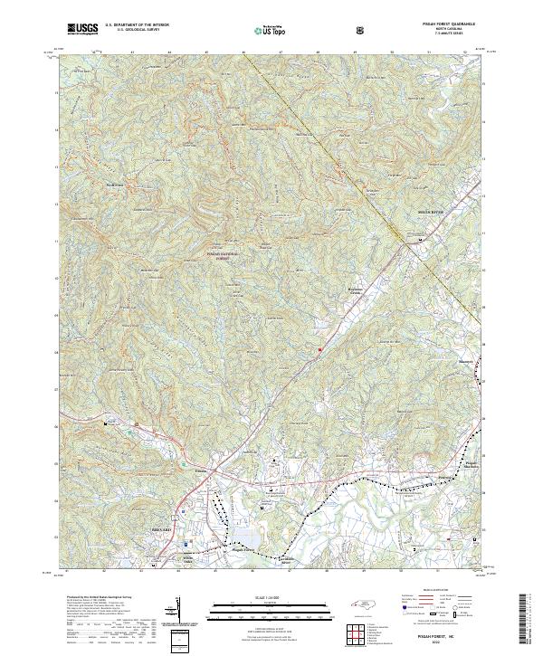 Pisgah Forest, NC — USGS 7.5-minute topo (2022)