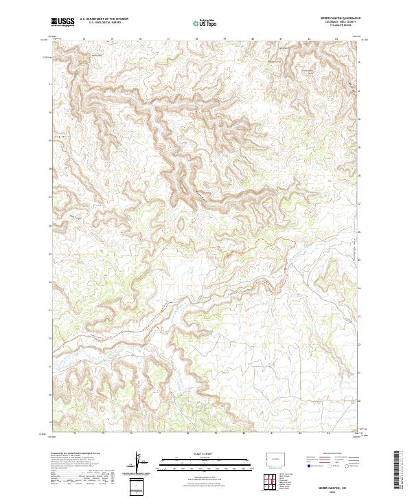 Sieber Canyon, CO — USGS 7.5-minute topo (2022)