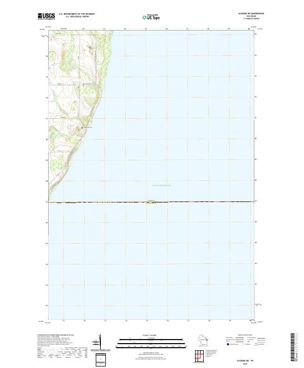 Algoma NE, WI — USGS 7.5-minute topo (2022)