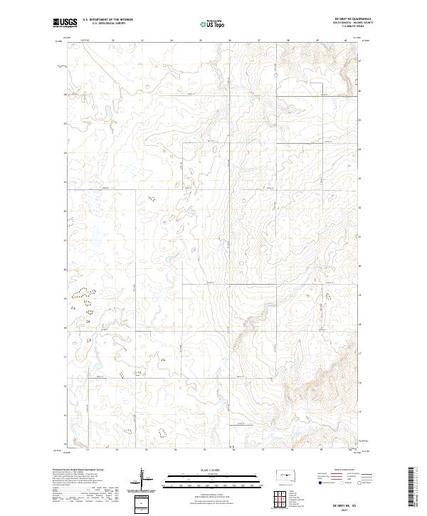 De Grey NE, SD — USGS 7.5-minute topo (2021)