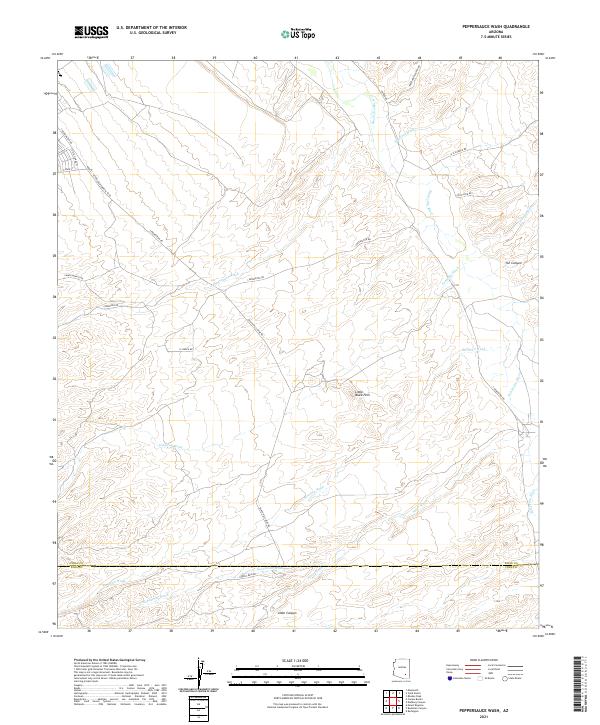 Peppersauce Wash, AZ — USGS 7.5-minute topo (2021)