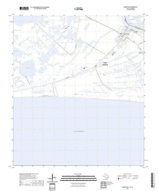 Sabine Pass, TX-LA — USGS 7.5-minute topo (2025)