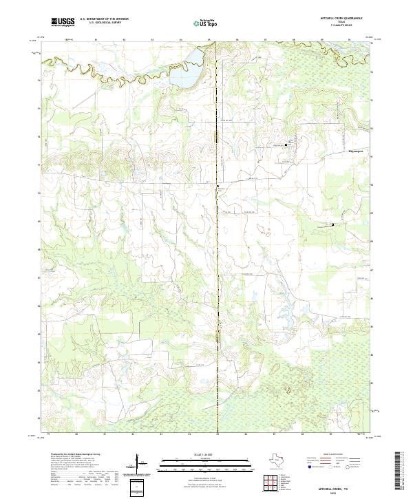 Mitchell Creek, TX — USGS 7.5-minute topo (2022)