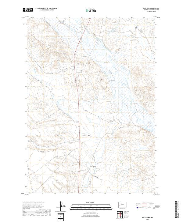 Ball Island, WY — USGS 7.5-minute topo (2021)