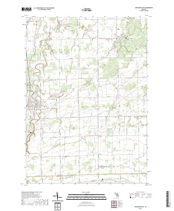 Chesaning East, MI — USGS 7.5-minute topo (2023)