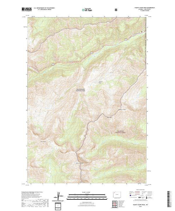 Plenty Coups Peak, WY — USGS 7.5-minute topo (2021)