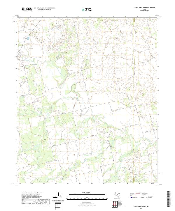 Raven Creek North, TX — USGS 7.5-minute topo (2022)