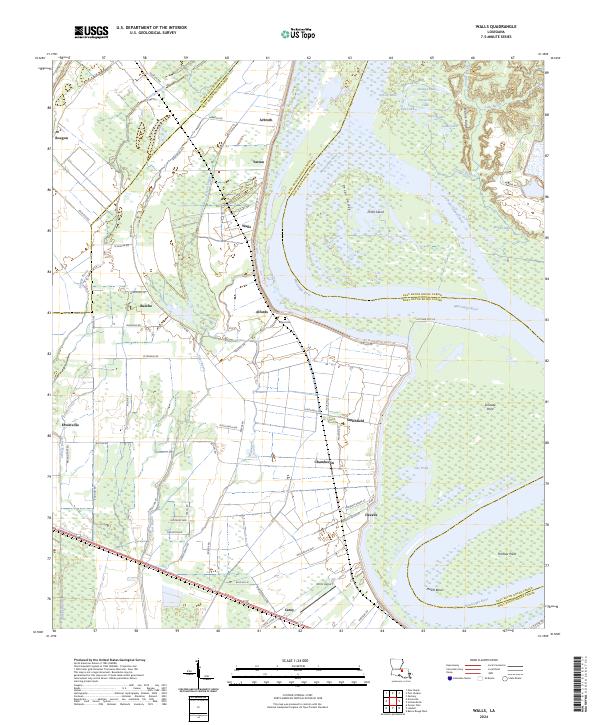 Walls, LA — USGS 7.5-minute topo (2024)