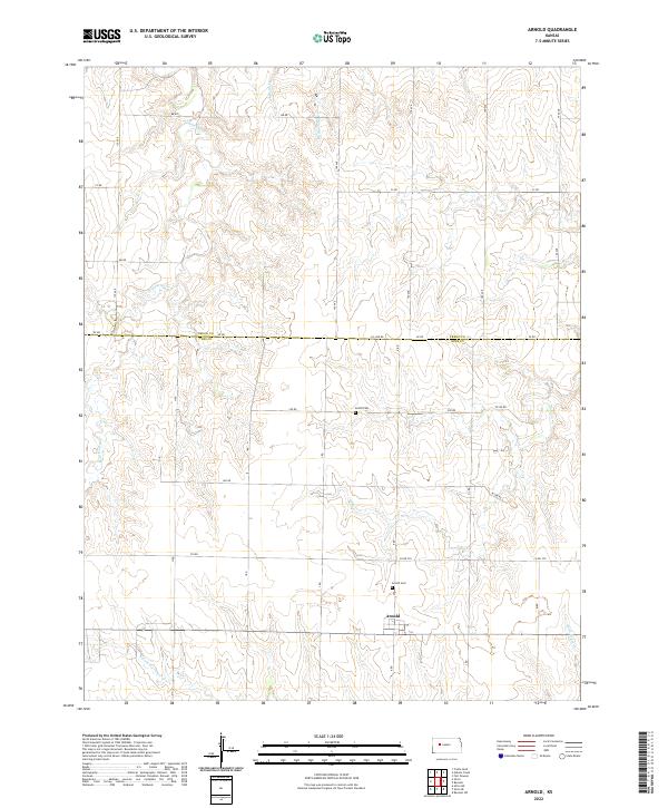 Arnold, KS — USGS 7.5-minute topo (2022)