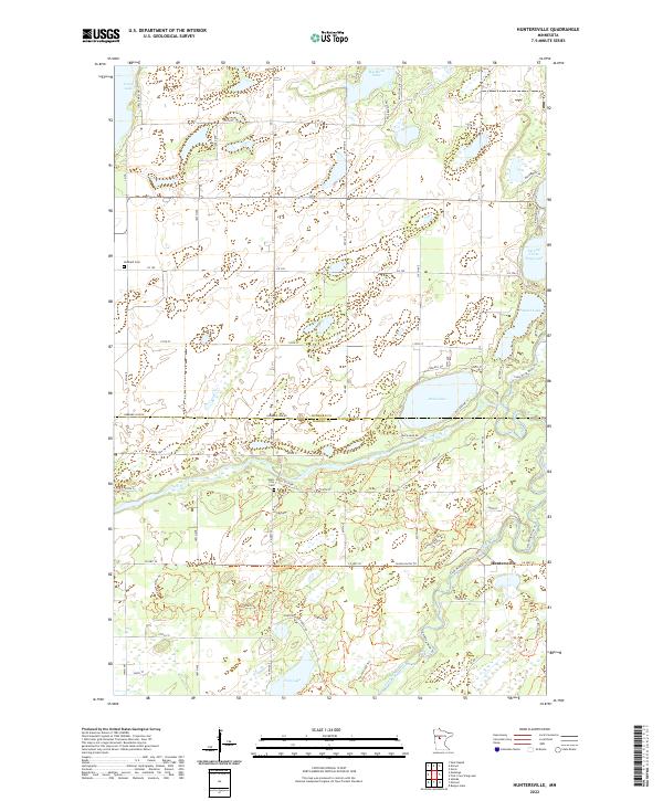 Huntersville, MN — USGS 7.5-minute topo (2022)