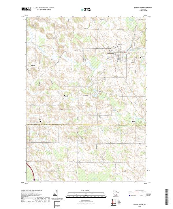 Campbellsport, WI — USGS 7.5-minute topo (2022)