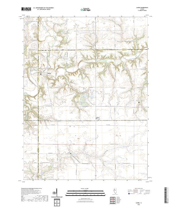 Laura, IL — USGS 7.5-minute topo (2024)