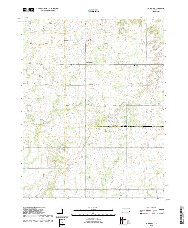 Porterville, KS — USGS 7.5-minute topo (2022)