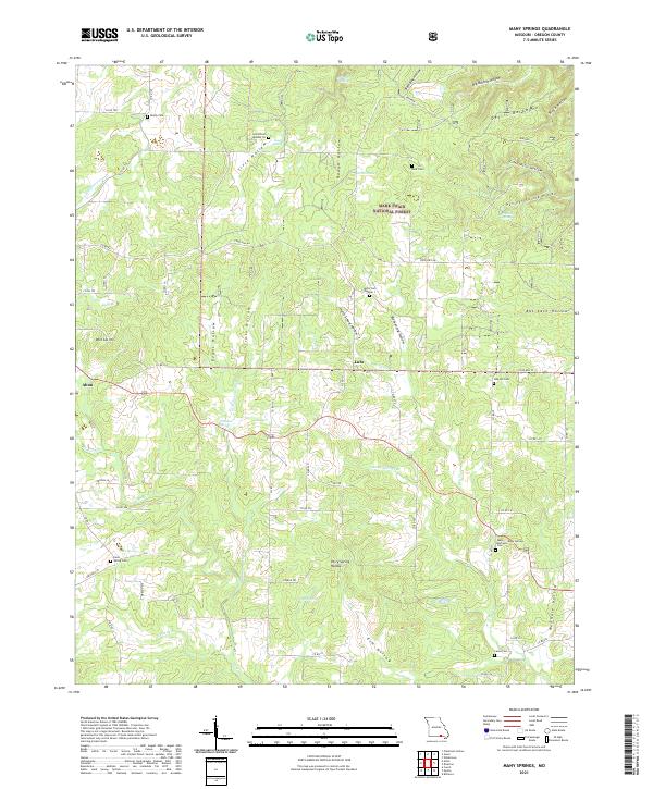 Many Springs, MO — USGS 7.5-minute topo (2021)