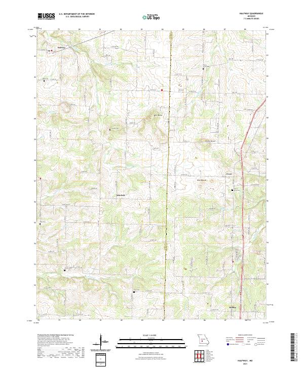 Halfway, MO — USGS 7.5-minute topo (2021)
