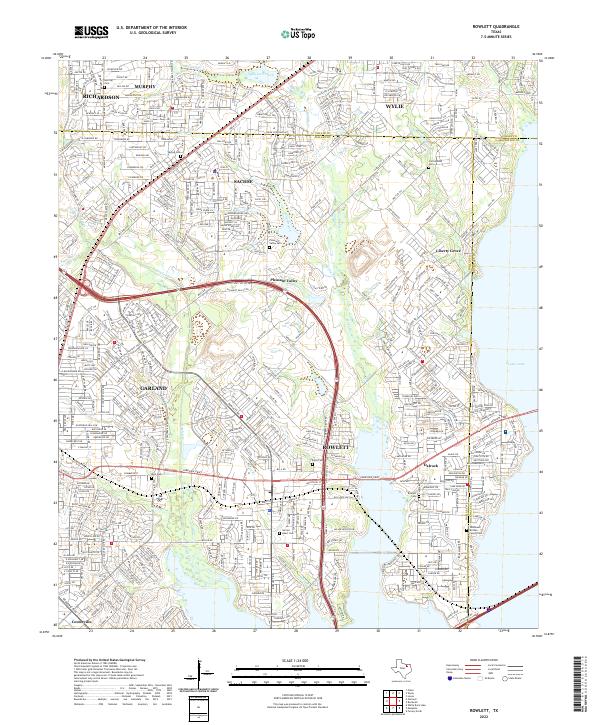 Rowlett, TX — USGS 7.5-minute topo (2022)