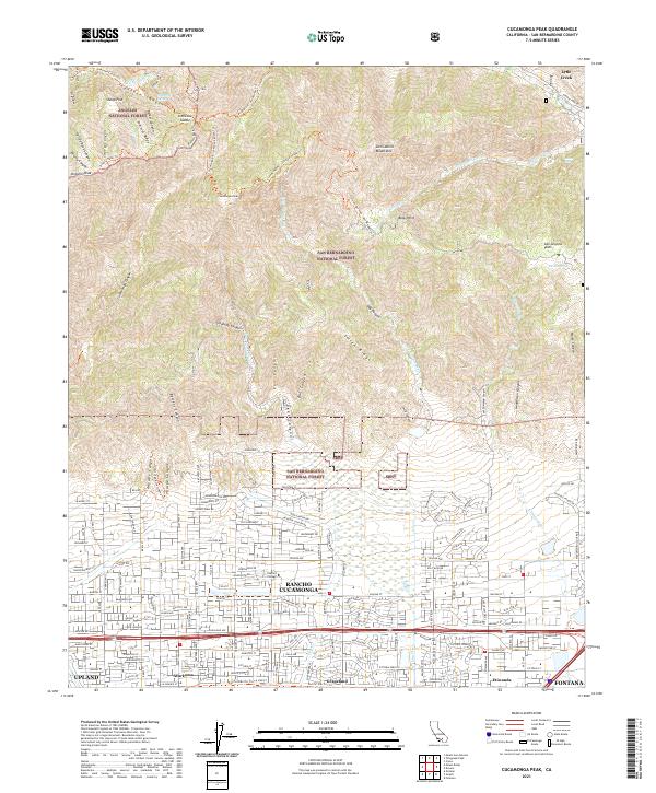 Cucamonga Peak, CA — USGS 7.5-minute topo (2021)