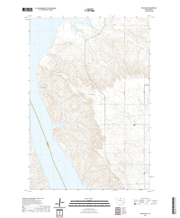 Pollock SE, SD — USGS 7.5-minute topo (2021)